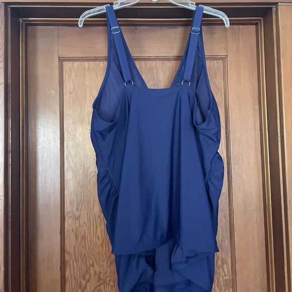 Daci Women 26w Plus Size Tankini Swim Top NWT Blue - Picture 6 of 7